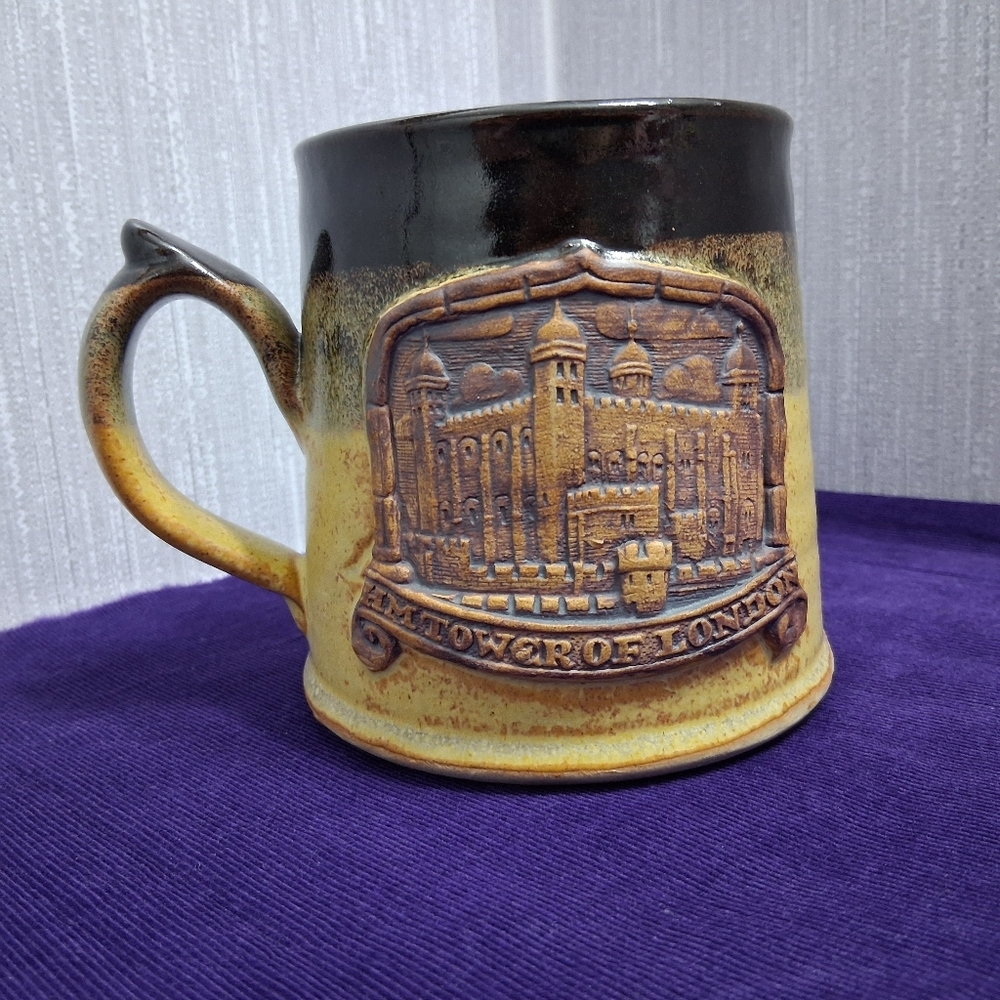 Vintage Stonebridge Pottery Tower Of London Mug England Handmade Coffee Tea Beer